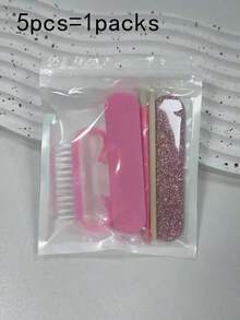 一套一次性美甲工具 - 包括木质角质层推棒、迷你指甲锉、指甲抛光块、双面抛光块和指甲刷，小巧便携的美甲工具套装 | 一次性美甲工具，送给朋友、女性的礼物，情人节佳品 - 多色 - 查看 8