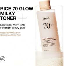 Anua Rice 70 Glow Milky Toner 250ml, Bestseller Korean Skincare, Glass Skin, Hydrating Barrier Care, Rice Water, Niacinamide, Ceramides, All Skin Types, Fragrance-Free, Non Comedogenic, Korean Skincare, Best Korean Skincare, Top Selling Toner, Kbeauty, K-Beauty, Toner For Dry Skin, Dull Skin, Best Toner For Combination Skin, Balance Excess Sebum, Fragrance-Free Toner, Summer, Y2k, Swimwear, Good For Acne Skin, Reduce Dark Spot, For Acne Prone Skin, Gift For Mom - Rice+Ceramide - 查看 7