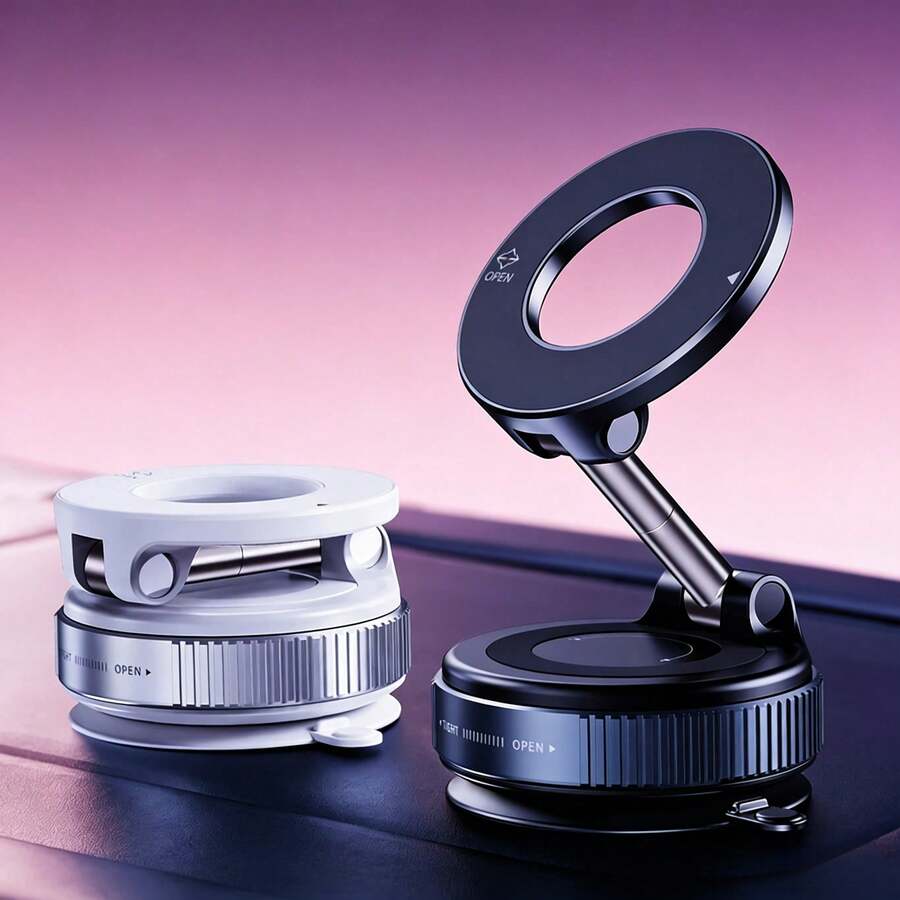 Giá đỡ điện thoại từ tính hút chân không bằng hợp kim, có thể điều chỉnh 360°, không cần keo dán, thích hợp sử dụng trên ô tô/phòng tập thể dục/gương/bề mặt nhẵn, tương thích với tất cả các loại điện thoại thông minh.