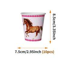 Juego desechable de platos, servilletas y vasos con diseño de corazón y caballo, adecuado para 10 invitados, platos de papel desechables para fiestas, bodas, picnics - Estilo 1 - Ver 7
