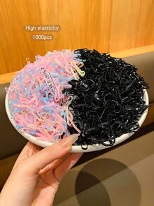 约1000个/包，基础款一次性发圈，适合日常使用，可作发饰 - 彩色 - 查看 7