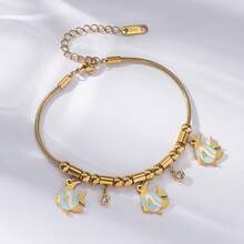 Gold Zirconia Fish Animal Bracelet, Colorful Zirconia Bracelet, Luxury Jewelry For New Year, Suitable For Wedding, Romance Gifts, Daily Matching - Multicolor - View 11