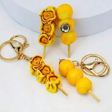 1pc 2026 Bestselling Fishball Keychain, Realistic Hong Kong/Macau Snack Food Charm, Classic Street Food, Perfect Gift, Holiday/Birthday Present, Unique Gift - Multicolor - View 3