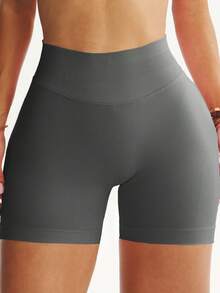 3pcs Women High Waist Lifting Tight Fit 3/4 Leggings, Yoga Black Shorts, Fitness Shorts, Running Shorts, Peach Lifting Sports Shorts, Slimming Shorts - 彩色 - 查看 3