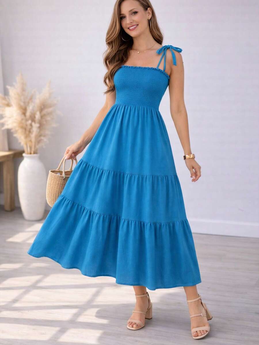 Floral Maxi Dress – Elegance And Comfort - Azul Agua - Ver 1