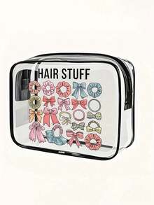 Hair Accessories PVC Makeup Bag, Travel Storage Bag - Girls Lightweight Makeup Bag, Portable Makeup Bag, Cruise Travel Large Capacity, Back To School, Halloween - Multicolor - View 11