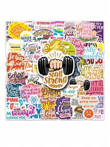 50 pezzi Adesivi con citazioni motivazionali, adesivi ispiratori in inglese impermeabili per laptop, tablet, custodie per telefono, borracce, bagagli, forniture per scrapbooking, cancelleria, adesivi divertenti - Adesivi per graffiti - Visualizzare 1