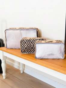 BOHE 3'LÜ BAVUL İÇİ SEYAHAT ÇANTASI - Transparent Black Model - View 3