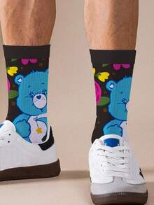 1 Paar personalisierte Damen Socken mit Care Bears, 360 Grad Digitaldruck mit interessanten Motiven wie Cheer Bär, Wish Bär, Herz Bär, Angel Bär, Grumpy Bär, modisch und minimalistisch, geeignet für den täglichen Gebrauch und als Geschenk zur Graduierung/zum Geburtstag - Verschiedenfarbig - Übersicht 3