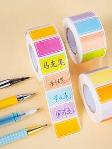 1 Roll Multi-Color Label Stickers, Waterproof Self-Adhesive Labels, Handwritten Name Tags, Index Stickers - Sticker - View 1
