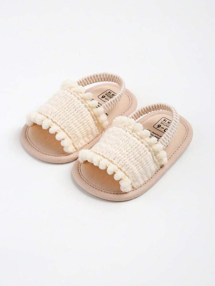 Giày sandal mùa hè cho bé trai và bé gái, giày dự tiệc, giày cưới, giày bệt, giày tập đi cho trẻ sơ sinh, giày tập đi cho bé 0-18 tháng. - Màu be - Xem 11