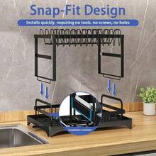 3-Layer Stainless Steel Dish Drying Rack Automatic Drainage Organziers Storage With Bowl/Bowls,Cup,Spoon,Chopsticks,Plate,For Kitchen Essentials|Kitchen|Home Décor|Kitchen Deccor,Escurridor De Platos Para Fregadero,Home Accesssories,Apartment Essentials,Party Supplies,Shoe Rack,Home Organaizer,Closet Organzation,Mothers Day Gift - 加厚款 - 查看 8