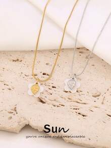 1pc Stainless Steel Ocean Conch Pendant Necklace For Women Fashion 8K Gold Plated Flower Shell Charms Chain Necklaces Jewelry - Necklace - View 1