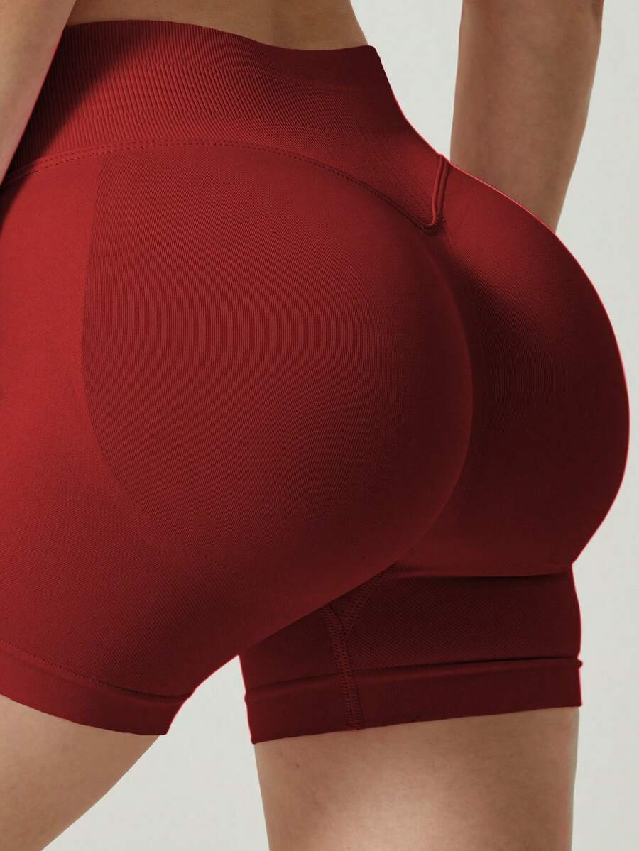 Women's High Waist Fitted Cycling Shorts - Hidden Lift And Tummy Control, | Essential Halloween Outfit, High Waist Skinny Cycling Shorts, Lift And Shaping, Perfect For Halloween Party - Red - View 1