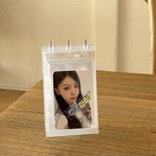 Simple Transparent Card Holder, Desktop Stand, 10 Pages/Book, 2 Slots Per Page, Can Hold 20 Photos, Mushroom Button Design For Easy Access, Suitable For Small Card Storage, Idol Menu Cards, Calendar Making, Photo Album - One Size Fits All - View 5