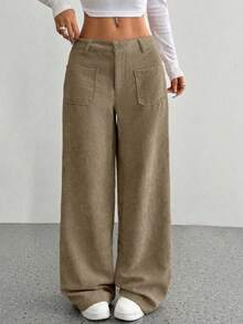 ADD MODA REF AS2016 ELEGANT AND VERSATILE ROPE FUR PANTACOURT PANTS - màu nâu - Xem 2