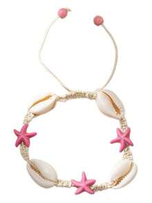 Boho Turtle Starfish Shell Evil Eye Beach Ankle Bracelets Necklace Adjustable Summer Ocean Bracelets Jewelry For Women - Multicolor - View 3