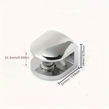 4pcs Stainless Steel Glass Shelf Brackets, Reinforced Adjustable Glass Holders, Silver Bathroom Clamps - 4pcs - View 2