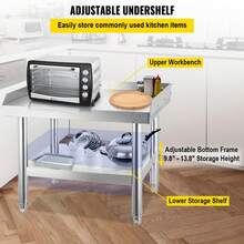Stainless Steel Equipment Grill Stand 24 X 24 X 24 Inches 24 X 28 X 24 Inches 36 X 30 X 24 Inches 48 X 30 X 24 Inches 60x30x24 Inches Stainless Table, Grill Stand Table With Adjustable Storage Undershelf, Equipment Stand Grill Table For Hotel, Home, Restaurant Kitchen - 24 x 28 x 24 inch - Xem 4