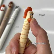 4pcs/Set Pony Style Neutral Pens, 0.5mm Quick-Drying Black Ink, Creative Animal Design Writing Pens, Office Supplies - Sets - View 8