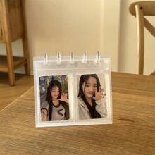 Simple Transparent Card Holder, Desktop Stand, 10 Pages/Book, 2 Slots Per Page, Can Hold 20 Photos, Mushroom Button Design For Easy Access, Suitable For Small Card Storage, Idol Menu Cards, Calendar Making, Photo Album - One Size Fits All - View 4