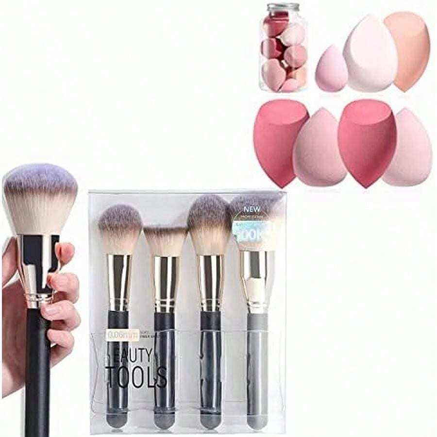 BS-MALL Makeup Brush Set 4 Pcs Premium Foundation Synthetic Powder Concealers With Makeup Sponge Set - / - View 1