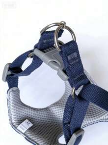 牛仔布狗背带牵引绳套装，星形图案，适合中小型犬，牛仔夹克套装，适合贵宾犬、柯基犬、幼犬宠物用品 - 藍色 - 查看 4