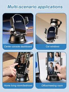 360°旋转车载手机支架 - 带吸盘底座、自动锁定机制、防震、通用型车载导航支架 - 強力吸盤款 - 查看 8