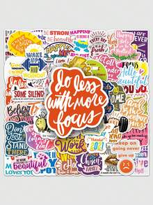 50 pezzi Adesivi con citazioni motivazionali, adesivi ispiratori in inglese impermeabili per laptop, tablet, custodie per telefono, borracce, bagagli, forniture per scrapbooking, cancelleria, adesivi divertenti - Adesivi per graffiti - Visualizzare 4