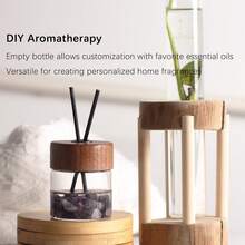 Natural Amethyst Crystal Reed Diffuser Set - Solid Black Walnut Cap, Empty Glass Container For DIY Essential Oil Aromatherapy - Wooden Diffuser Container - View 5