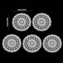 50片/30片/20片/10片/2片装迷你白色蕾丝餐垫，迷你餐桌配套垫，白色蕾丝装饰配件，娃娃屋玩具，1:12比例迷你餐桌垫 - 彩色 - 查看 3
