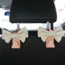 AD Gancho multifuncional de asiento de coche de cuero de alta gama con lazo, gancho de almacenamiento elegante para el interior del coche - rosa y blanco - Ver 8