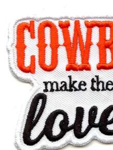 1 miếng vá thêu chữ "Cowboys Make The Best Lovers" kiểu miền Tây, có thể ủi lên quần áo. - Nhiều màu - Xem 3