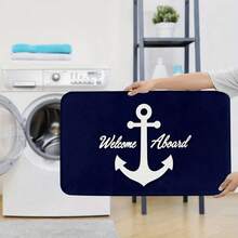 3pcs Nautical Series! High-End Art Anchor Bath Mat, Bath Rug Sets, All-Season Use, Bathroom Mat, U-Shaped Toilet Mat, Toilet Cover, Bathroom Decor, Christmas Halloween Thanksgiving Holiday Gift - 彩色 - 查看 8
