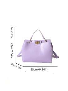 Fashionable Minimalist Solid Color Shoulder Crossbody Square Handbag For Women - Purple - View 2