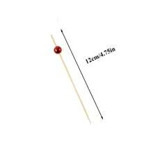 红珍珠竹签，竹制水果蛋糕签，开胃菜签，鸡尾酒签，适用于婚礼、生日、派对、毕业典礼、周年纪念日、晚宴、学校活动、圣诞节、万圣节、感恩节、新年等场合，厨房必备用具 - 紅色 - 查看 3