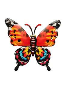 1 pieza/3 piezas Decoración de pared de mariposa 3D vibrante de metal, decoración de arte de hierro, adecuada para jardín, patio, sala de estar, dormitorio, patio, balcón, arte de cerca al aire libre, regalo para amigos y familiares - A - Ver 10