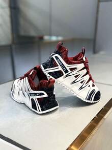 2026 New Men's Chunky Sneakers Retro Chunky Sneakers Fashion Sports Running Trainers Lightweight Breathable Athletic Walking Shoes - Silver - View 3