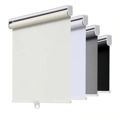 Cordl Roller Shades Blackout Blinds For Windows Room Darkening Rolled Up Shades With Spring System UV Protection Window Shades Door Blinds For Home And Office 23" W X 72" H Ivory