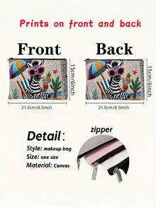 1 Chiếc Túi Ví Hình Ngựa Vằn Vui Nhộn Cho Kỳ Nghỉ - Món Quà Sáng Tạo Cho Phụ Nữ, Túi Ví Có Khóa Kéo, Ví Đựng Tiền Xu, Túi Đồ Du Lịch Cần Thiết, Quà Tặng Cho Đồng Nghiệp Túi Trang Điểm, Túi Sắp Xếp Đồ Trang Điểm, Túi Vệ Sinh Cá Nhân, Túi Đựng Mỹ Phẩm, Túi Đựng Đồ Trang Điểm, Túi Du Lịch, Đồ Dùng Cần Thiết Cho Kỳ Nghỉ, Quà Tặng Cho Phụ Nữ - Nhiều màu - Xem 2