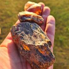 [1pc Natural Amber Stone] Natural Amber Stone - 1pc Elegant Jewelry Making, Science Education Display, Collector's Gift - Decorative Crystal-Like For St. Patrick's Day, Easter, Mardi Gras - Orange - View 2