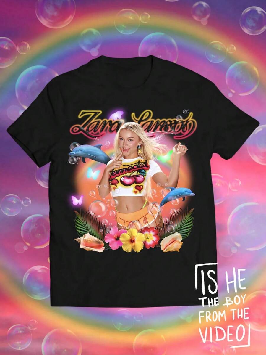 1 Pc Women's And Men's LARSSON - Midnight Sun T-Shirt  Music Festival Father's Day And Mother's Day Gifts Pride Month Festival Of Revelry - 黑色 - 查看 1