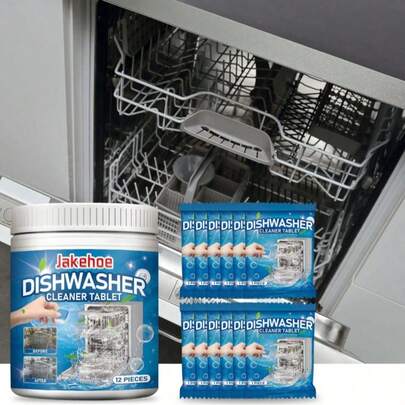 jakehoe 20pcs Jack Ho Dishwasher Cleaning Tablets, Deep Cleaning, Degreasing, Odor Removal, Gentle Fragrance, Suitable For Dishwashers, Kitchenware And Tableware