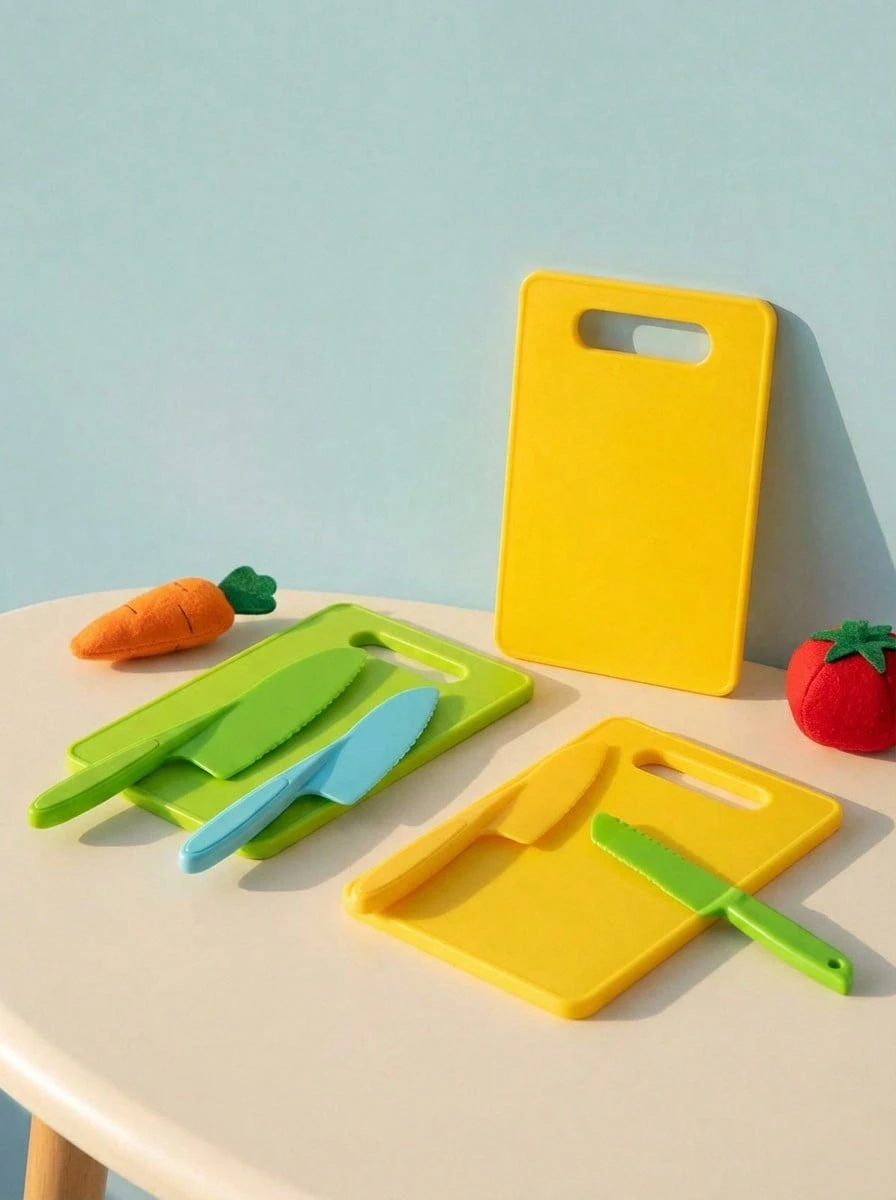 6 件蒙特梭利幼儿厨房用具套装，真实烹饪刀干草刀生日礼物（组件颜色随机）烹饪刀套装，烹饪套装玩具，幼儿刀套装，厨房玩具，儿童厨房，厨房，宝贝老板，儿童厨房套装，儿童厨房配件，宝贝老板，宝贝老板，儿童厨房，婴儿刀，幼儿刀，蒙特梭利厨房，宝贝老板，宝贝老板，厨房 - 彩色 - 查看 1