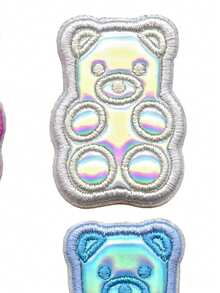 4件套小熊软糖动物贴片迷你套装，刺绣熨烫贴花 - 彩色 - 查看 5