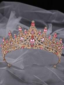 1个女童大号奢华甜美水晶公主皇冠发箍 - 彩色 - 查看 10
