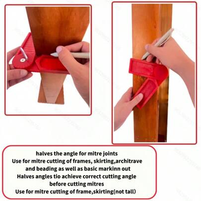 角度测量尺 - 塑料材质，手动操作，用于精确测量/标记角度（非90度）。这款直角测量工具广泛应用于木工、金属加工和装饰领域，是手工切割和拼接前确定角度参数的关键辅助工具。