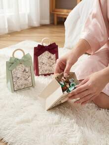 10pcs Elegant Vintage French-Style Paper Gift Boxes Featuring Birds And Flowers, With Ribbon Handles-Perfect For Weddings, Bridal Showers, Birthdays, Bridal Gifts, And Bridal Shower Decorations - Multicolor - View 7