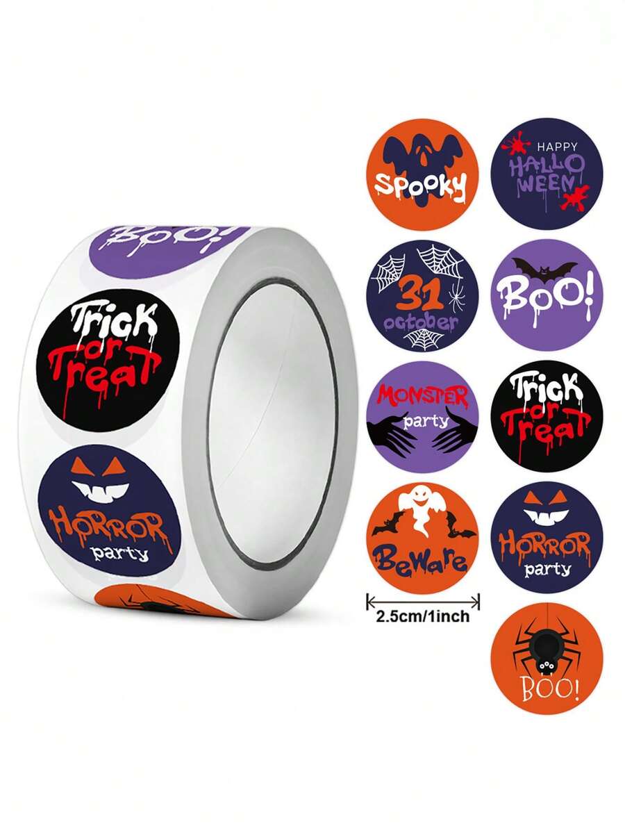 1 Roll Halloween Sealing Stickers, Candy Gift Halloween Party Labels - Sticker - View 1