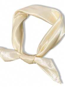 1pc Women Plain Color Faux Silk Satin Scarf, Minimalist Elegant Versatile Neckerchief, Suitable For Daily Outing, Date, Party, Wearing - Multicolor - View 25